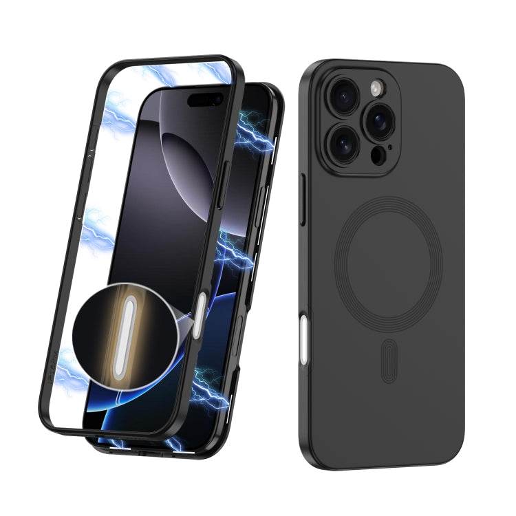 For iPhone 16 Pro Max GKK MagSafe Full Coverage Phone Case(Black)