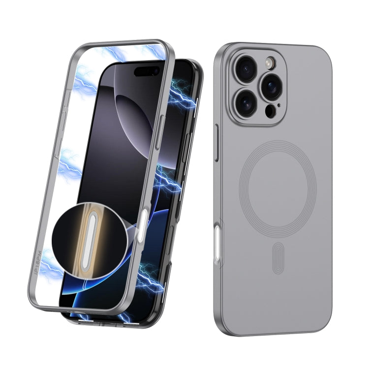 Pour iPhone 16 Pro Max Coque de téléphone GKK MagSafe à couverture complète (Gris Montagne)