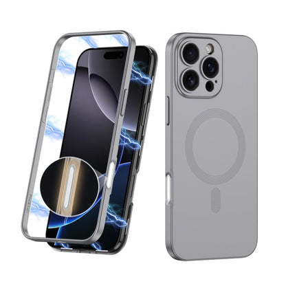 Pour iPhone 16 Pro Max Coque de téléphone GKK MagSafe à couverture complète (Gris Montagne)
