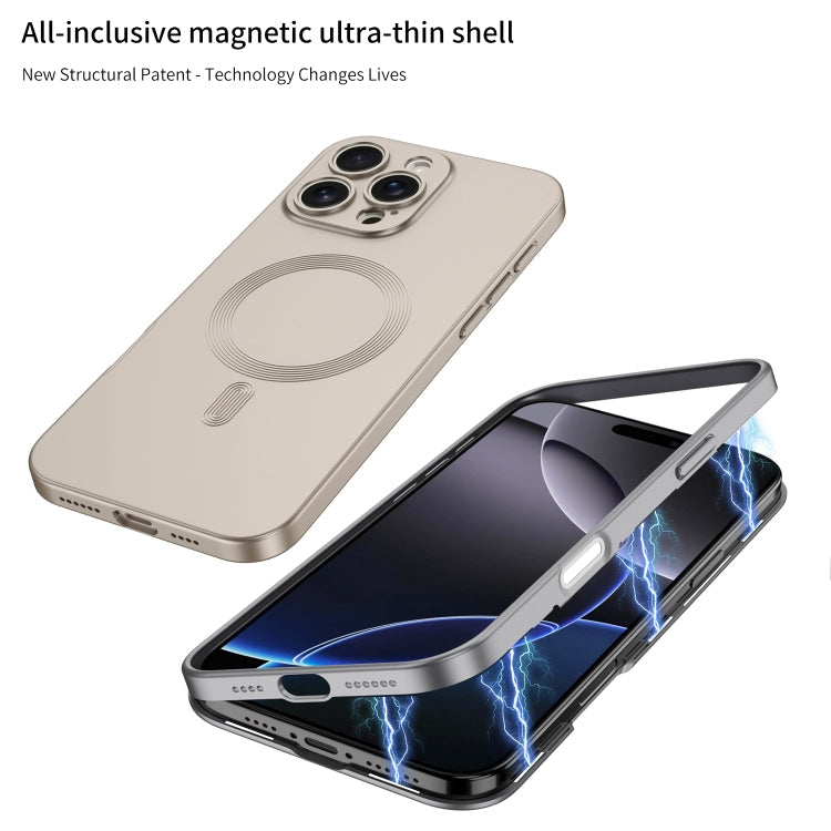 Pour iPhone 16 Pro Max Coque de Téléphone GKK MagSafe Couverture Complète (Gris Titane)
