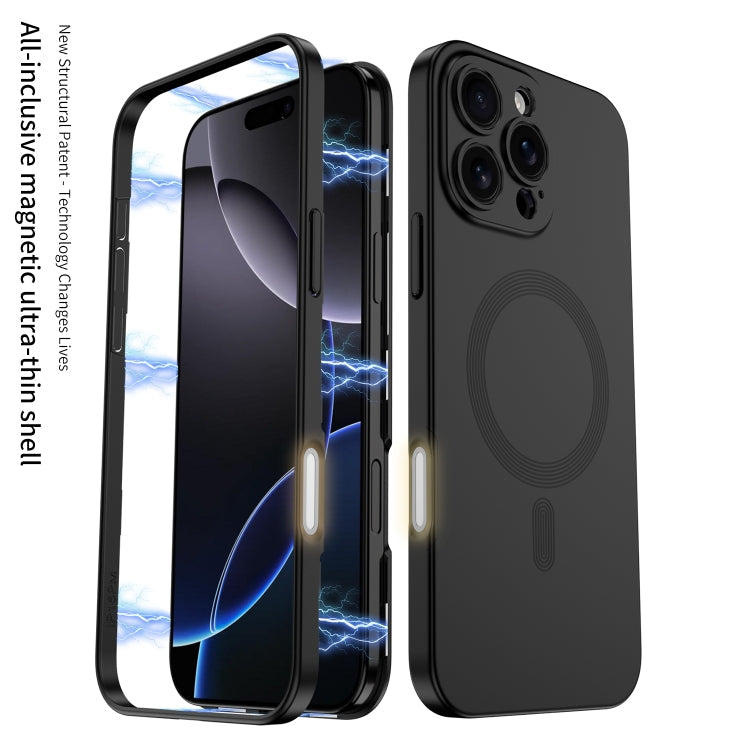 For iPhone 16 Pro GKK MagSafe Full Coverage Phone Case(Black)
