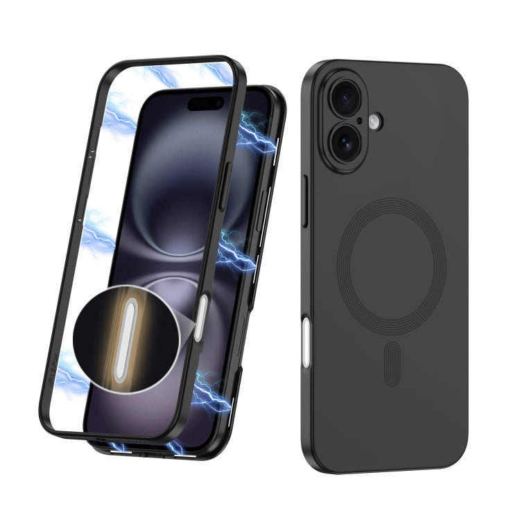 For iPhone 16 GKK MagSafe Full Coverage Phone Case(Black)
