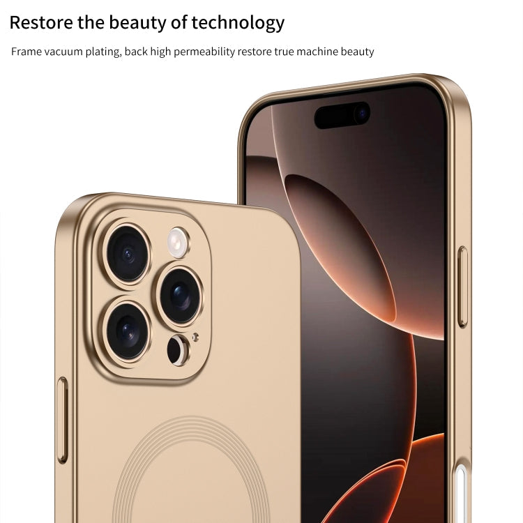 For iPhone 16 GKK MagSafe Full Coverage Phone Case(Gold)