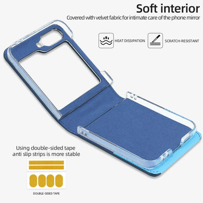For Samsung Galaxy Z Flip6 / Flip7 FE VIETAO Metal Ring Card Slot PU Phone Case(Blue)