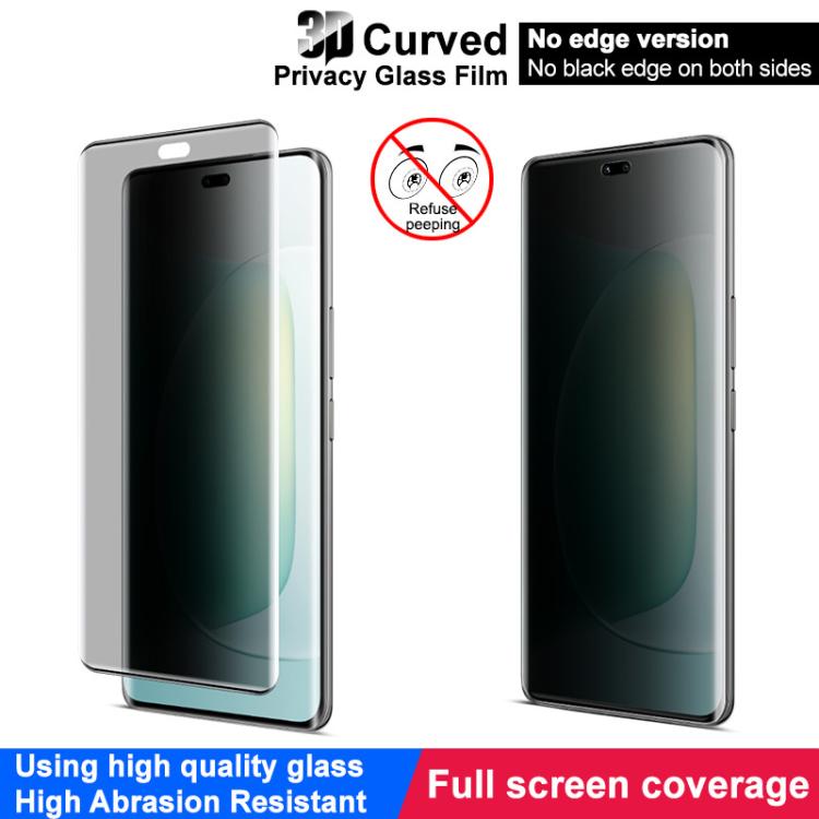 Film en Verre Trempé Confidentialité Incurvé 3D Plein Écran imak No Edge Version pour Honor 300 Pro / 300 Ultra