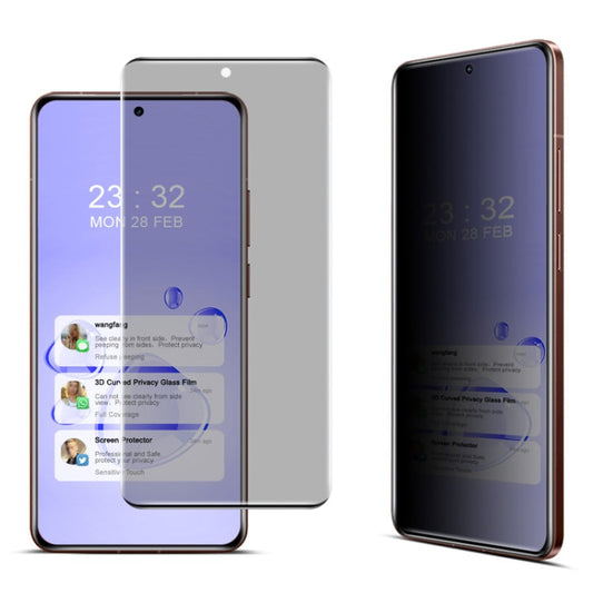 For Realme GT7 Pro imak No Edge Version 3D Curved Privacy Full Screen Tempered Glass Film