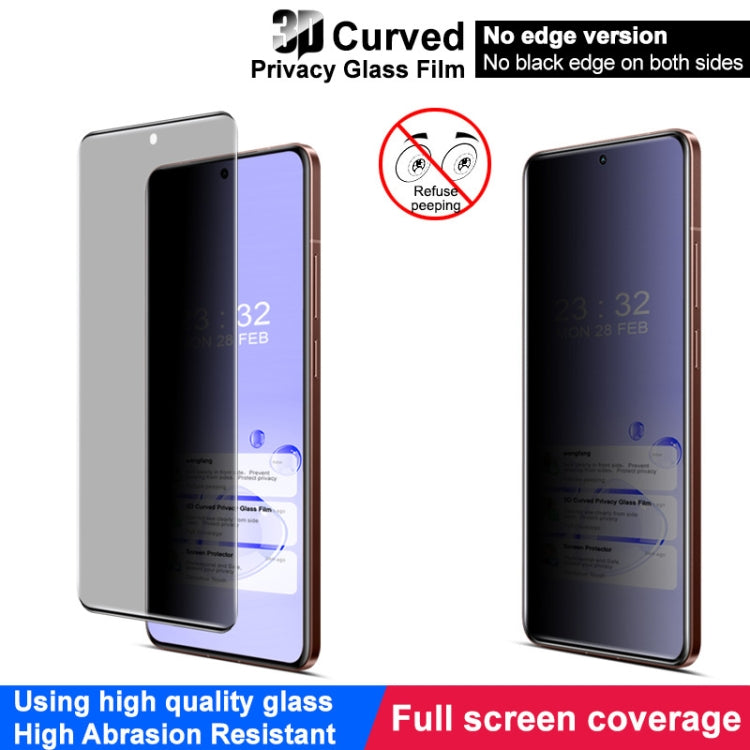 Pour Realme GT7 Pro imak version sans bords Film de protection d'écran en verre trempé incurvé 3D anti-espion