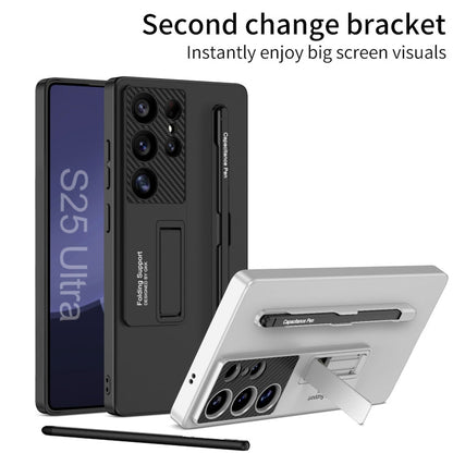 For Samsung Galaxy S25+ 5G GKK Ultra-thin Holder Phone Case with Pen Slots & Stylus Pen(Titanium Gray)