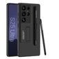 For Samsung Galaxy S25 Ultra 5G GKK Ultra-thin Holder Phone Case with Pen Slots & Stylus Pen(Black)