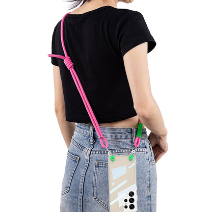 For Samsung Galaxy S25 Ultra 5G GKK Space Series Full Coverage Phone Case with Crossbody Rope(Pink)