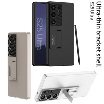 For Samsung Galaxy S25 Ultra 5G GKK Ultra-thin Shockproof Phone Case with Holder / Pen(Silver)