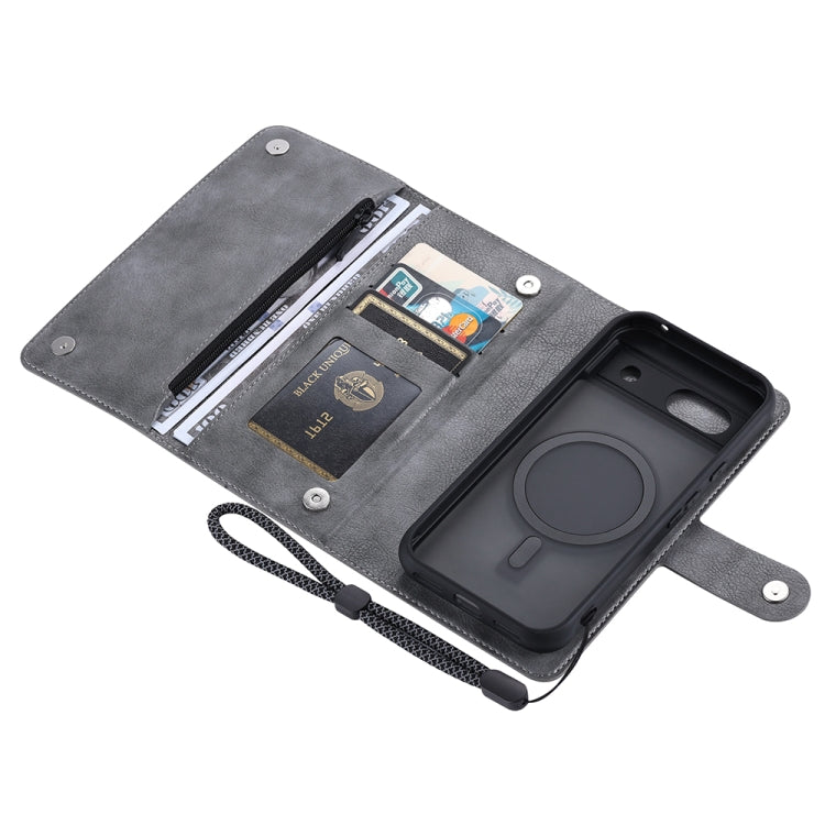 For Google Pixel 8a ViLi GVB Series MagSafe Magnetic RFID Leather Phone Case(Grey)