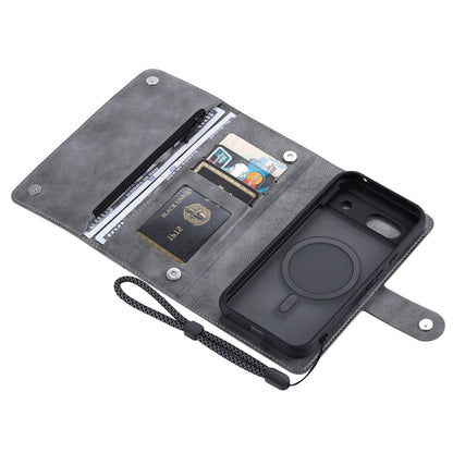 For Google Pixel 8a ViLi GVB Series MagSafe Magnetic RFID Leather Phone Case(Grey)