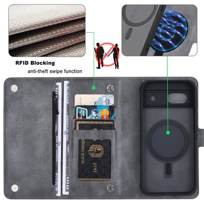 For Google Pixel 8a ViLi GVB Series MagSafe Magnetic RFID Leather Phone Case(Grey)