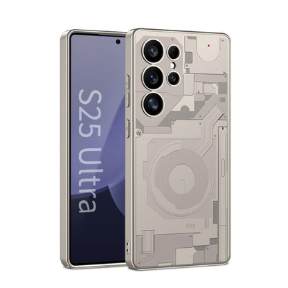 For Samsung Galaxy S25 Ultra 5G GKK AG Craft Skin Feel Circuit Diagram Edition Full Coverage Phone Case(Titanium Gray)