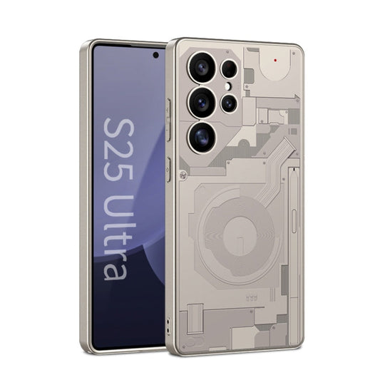 For Samsung Galaxy S25 Ultra 5G GKK AG Craft Skin Feel Circuit Diagram Edition Full Coverage Phone Case(Titanium Gray)