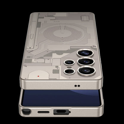 For Samsung Galaxy S25 Ultra 5G GKK AG Craft Skin Feel Circuit Diagram Edition Full Coverage Phone Case(Titanium Gray)