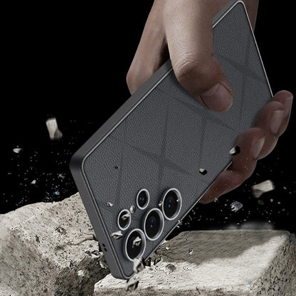 Pour Samsung Galaxy S25 Ultra 5G GKK Asterism Peinture Métallisée Sensation Cuir Étui de Téléphone à Couverture Complète (Gris)
