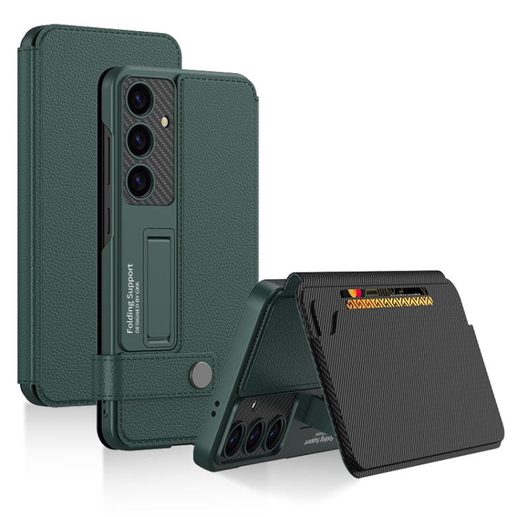 For Samsung Galaxy S25+ 5G GKK Flip Wallet Leather Phone Case(Green)