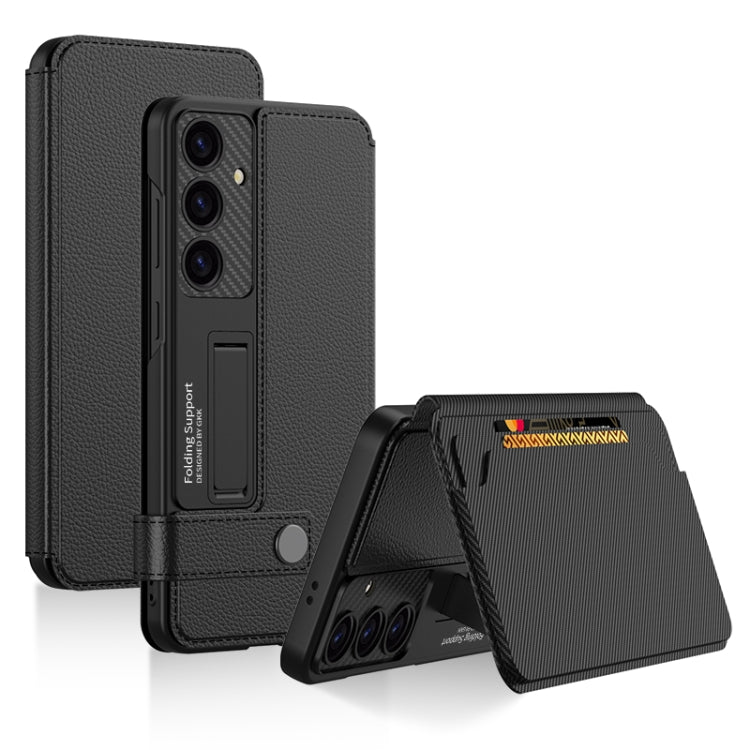 For Samsung Galaxy S25 5G GKK Flip Wallet Leather Phone Case(Black)