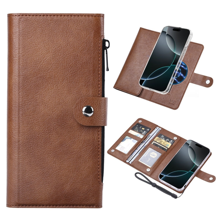 For iPhone 16 Pro Max ViLi GVS-C Series MagSafe Magnetic RFID Leather Flip Phone Case(Brown)