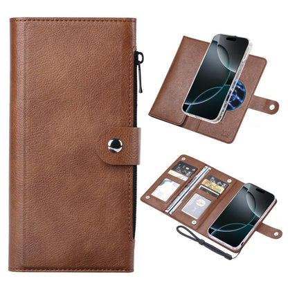 For iPhone 16 Pro Max ViLi GVS-C Series MagSafe Magnetic RFID Leather Flip Phone Case(Brown)