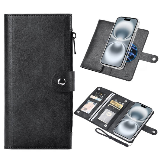 For iPhone 16 Plus ViLi GVS-C Series MagSafe Magnetic RFID Leather Flip Phone Case(Black)