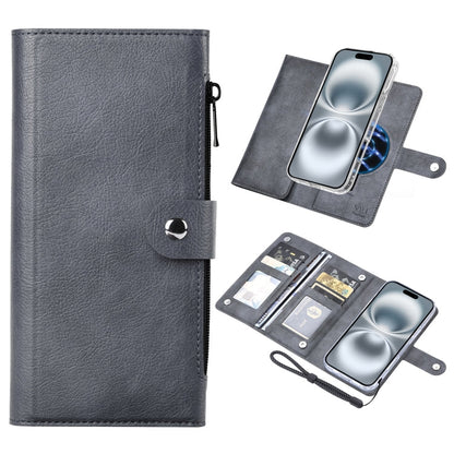 For iPhone 16 Plus ViLi GVS-C Series MagSafe Magnetic RFID Leather Flip Phone Case(Grey)