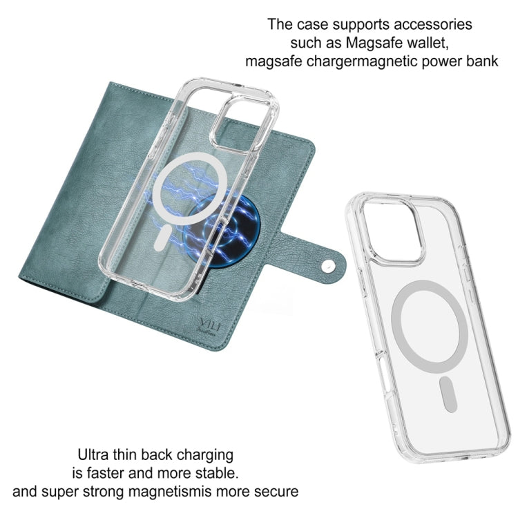 For iPhone 16 ViLi GVS-C Series MagSafe Magnetic RFID Leather Flip Phone Case(Green)
