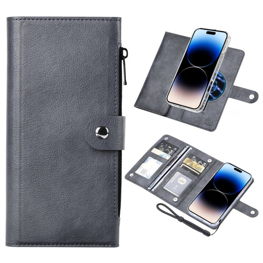 Pour iPhone 14 Pro Max Étui de téléphone en cuir magnétique ViLi GVS-C Series MagSafe RFID (Gris)
