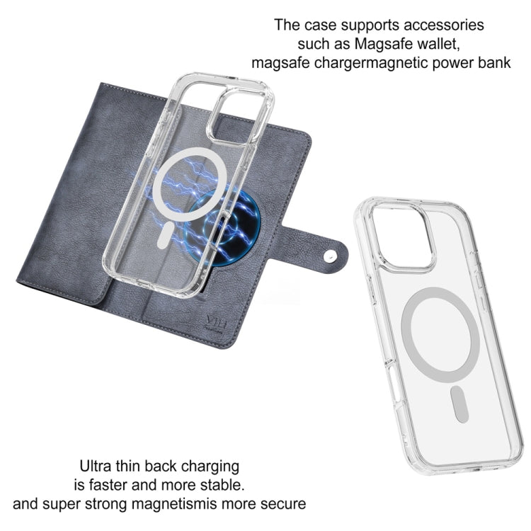 For iPhone 14 Pro ViLi GVS-C Series MagSafe Magnetic RFID Leather Flip Phone Case(Grey)