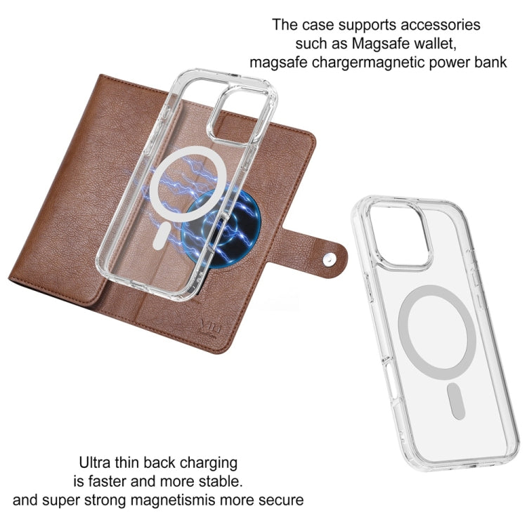 For iPhone 14 Pro ViLi GVS-C Series MagSafe Magnetic RFID Leather Flip Phone Case(Brown)