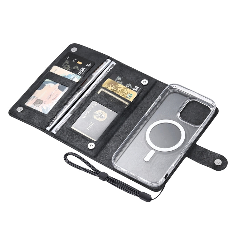 For iPhone 13 Pro ViLi GVS-C Series MagSafe Magnetic RFID Leather Flip Phone Case(Black)