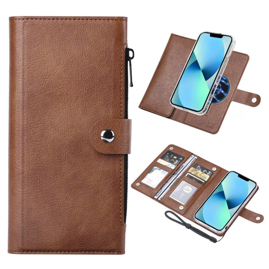 Pour étui de téléphone à rabat en cuir RFID magnétique MagSafe de la série ViLi GVS-C pour iPhone 13 (marron)