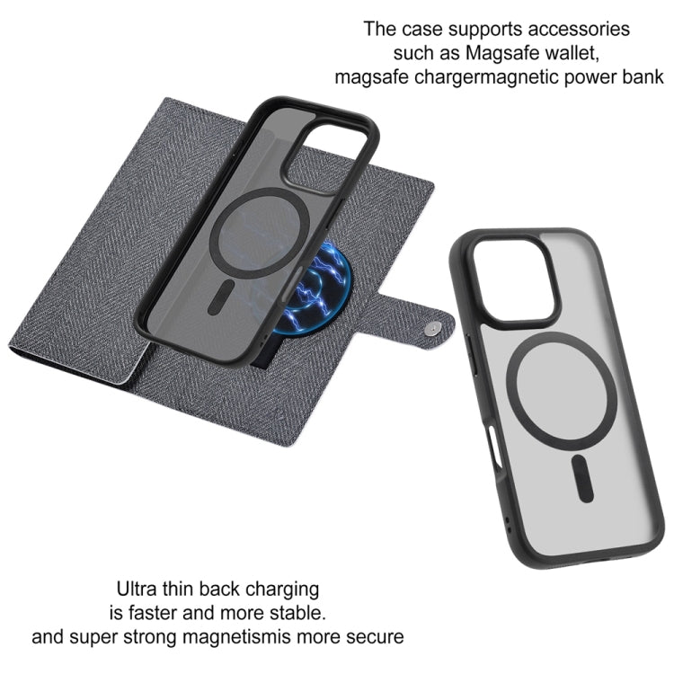 For iPhone 16 Pro Max ViLi GBS Series MagSafe Magnetic RFID Leather Flip Phone Case(Black)