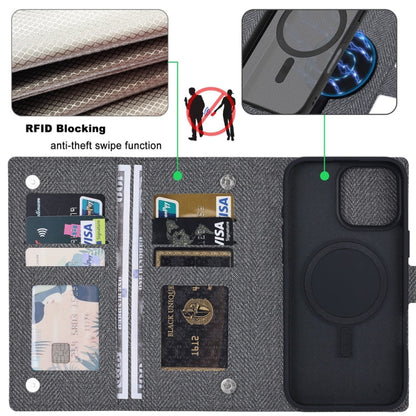 For iPhone 15 Pro Max ViLi GBS Series MagSafe Magnetic RFID Leather Flip Phone Case(Black)