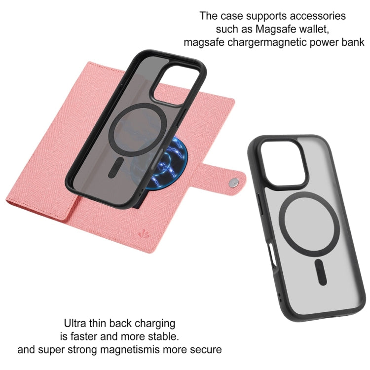 For iPhone 14 Pro Max ViLi GBS Series MagSafe Magnetic RFID Leather Flip Phone Case(Pink)