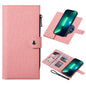 Pour iPhone 13 Pro Étui portefeuille en cuir magnétique RFID de la série ViLi GBS avec MagSafe (rose)