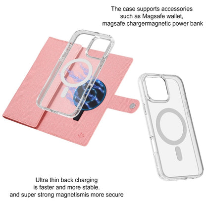 For iPhone 16 Pro ViLi GBS-C Series MagSafe Magnetic RFID Leather Flip Phone Case(Pink)