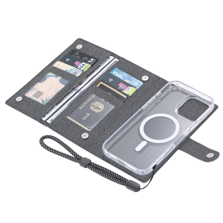 For iPhone 15 ViLi GBS-C Series MagSafe Magnetic RFID Leather Flip Phone Case(Black)