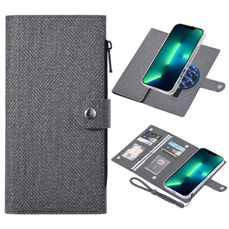 Pour iPhone 13 Pro Max ViLi GBS-C Series Étui de téléphone à rabat magnétique en cuir RFID MagSafe (Noir)