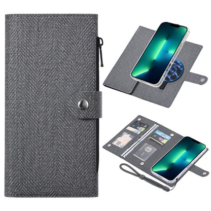 Pour iPhone 13 Pro Max ViLi GBS-C Series Étui de téléphone à rabat magnétique en cuir RFID MagSafe (Noir)