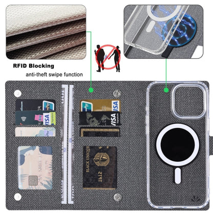 For iPhone 13 ViLi GBS-C Series MagSafe Magnetic RFID Leather Flip Phone Case(Black)