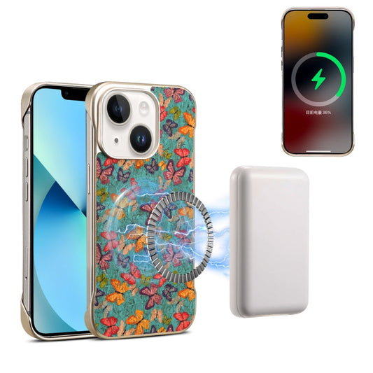 Pour iPhone 14 / 13 Étui de téléphone Denior A18 Paint MagSafe (Papillons)