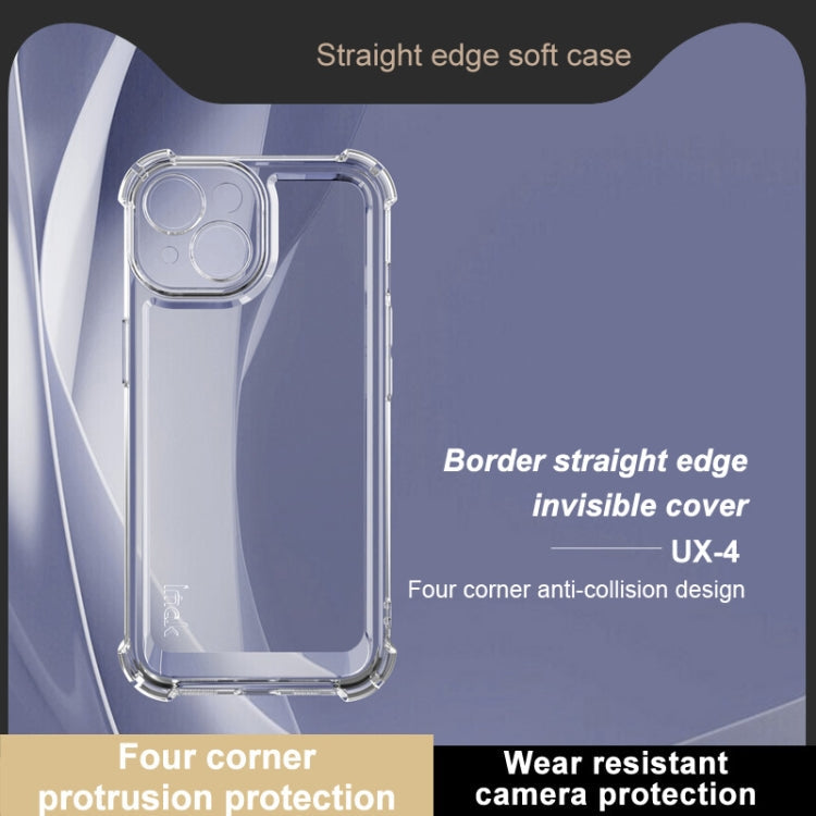 For iPhone 15 imak UX-4 Series Four-corner Shockproof Phone Case(Transparent)