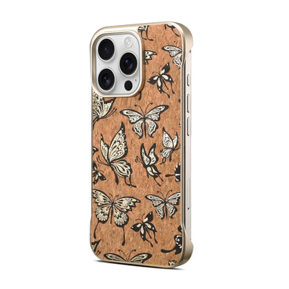 Pour iPhone 15 Plus / 14 Plus Denior A18 Coque de Téléphone MagSafe Effet Bois Peint (Papillons)