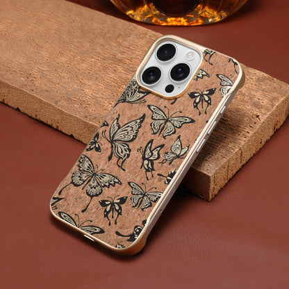 For iPhone 14 Pro Max Denior A18 WoodenPaint MagSafe Phone Case(Butterflies)