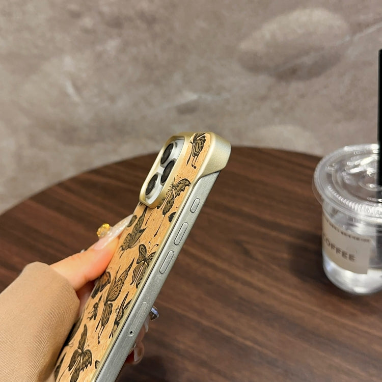 For iPhone 16 Denior A18 WoodenPaint MagSafe Phone Case(Brown)
