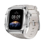 Pour Apple Watch Series 11 / 10 46mm Coque Métallique RedPepper Armor avec Bracelet Intégré en Silicone (Blanc Acier)