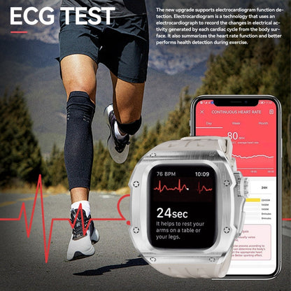 Pour Apple Watch Series 11 / 10 46mm Coque Métallique RedPepper Armor avec Bracelet Intégré en Silicone (Blanc Acier)
